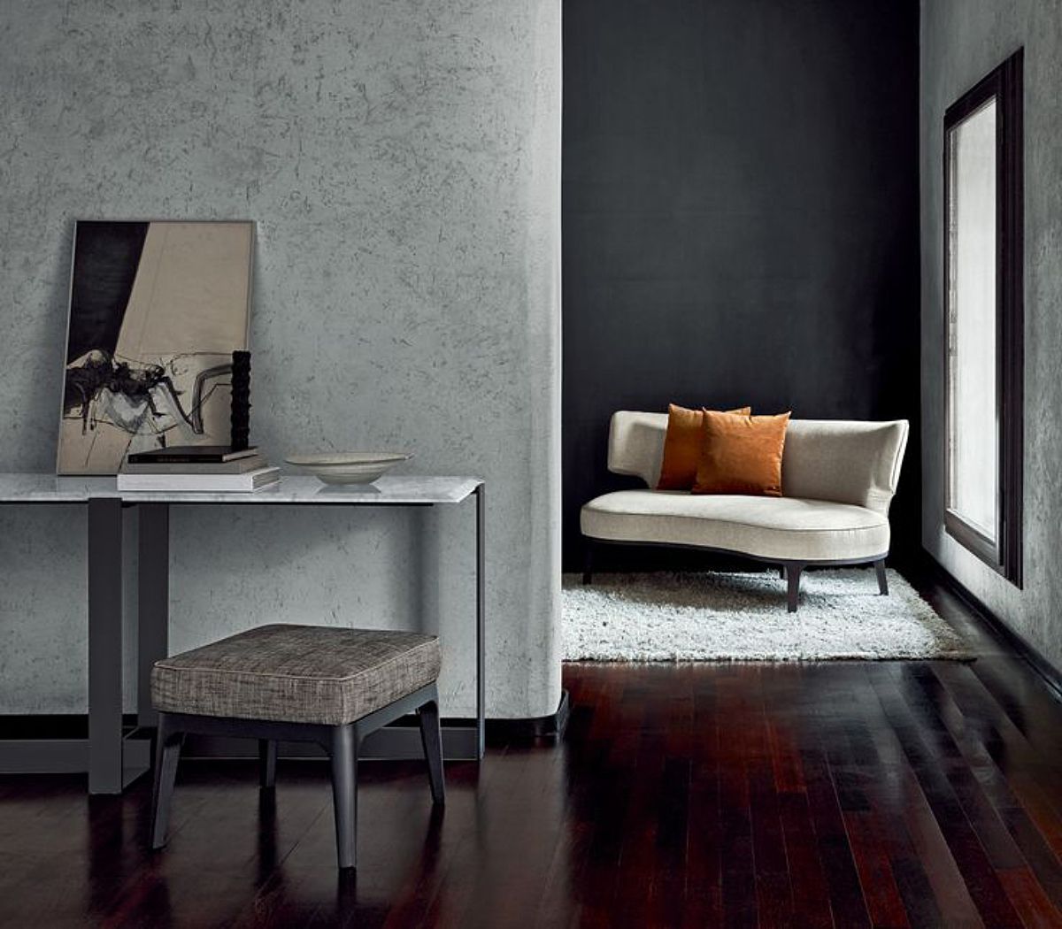 Drop sofa van Flexform Mood — elegante praatzetel.